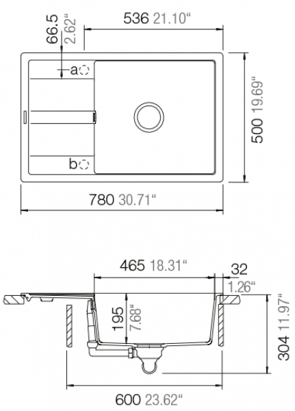 SW24 - Schock Manhattan D-100LS (MAND100LS) Maßzeichnung